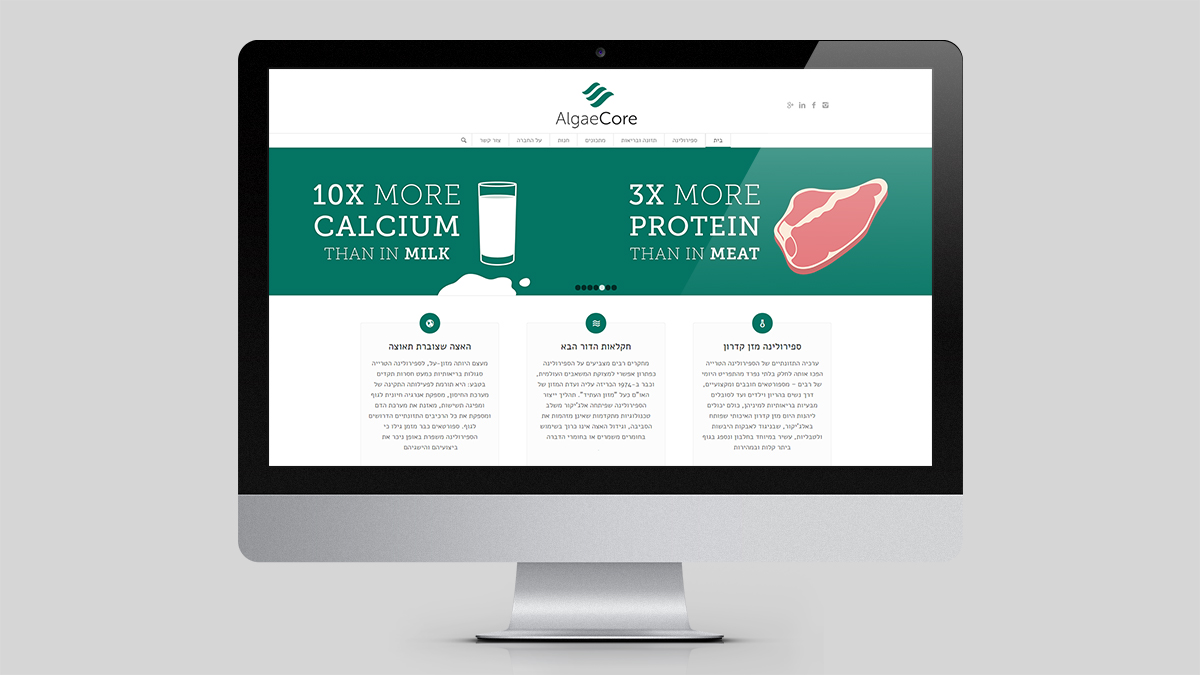 AlgaeCore Responsive Website Design - Uri Berry אורי בארי