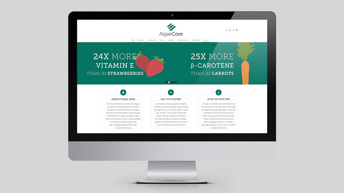 AlgaeCore Responsive Website Design - Uri Berry אורי בארי