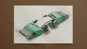 Double Typing Machine Illustration - Uri Berry אורי בארי